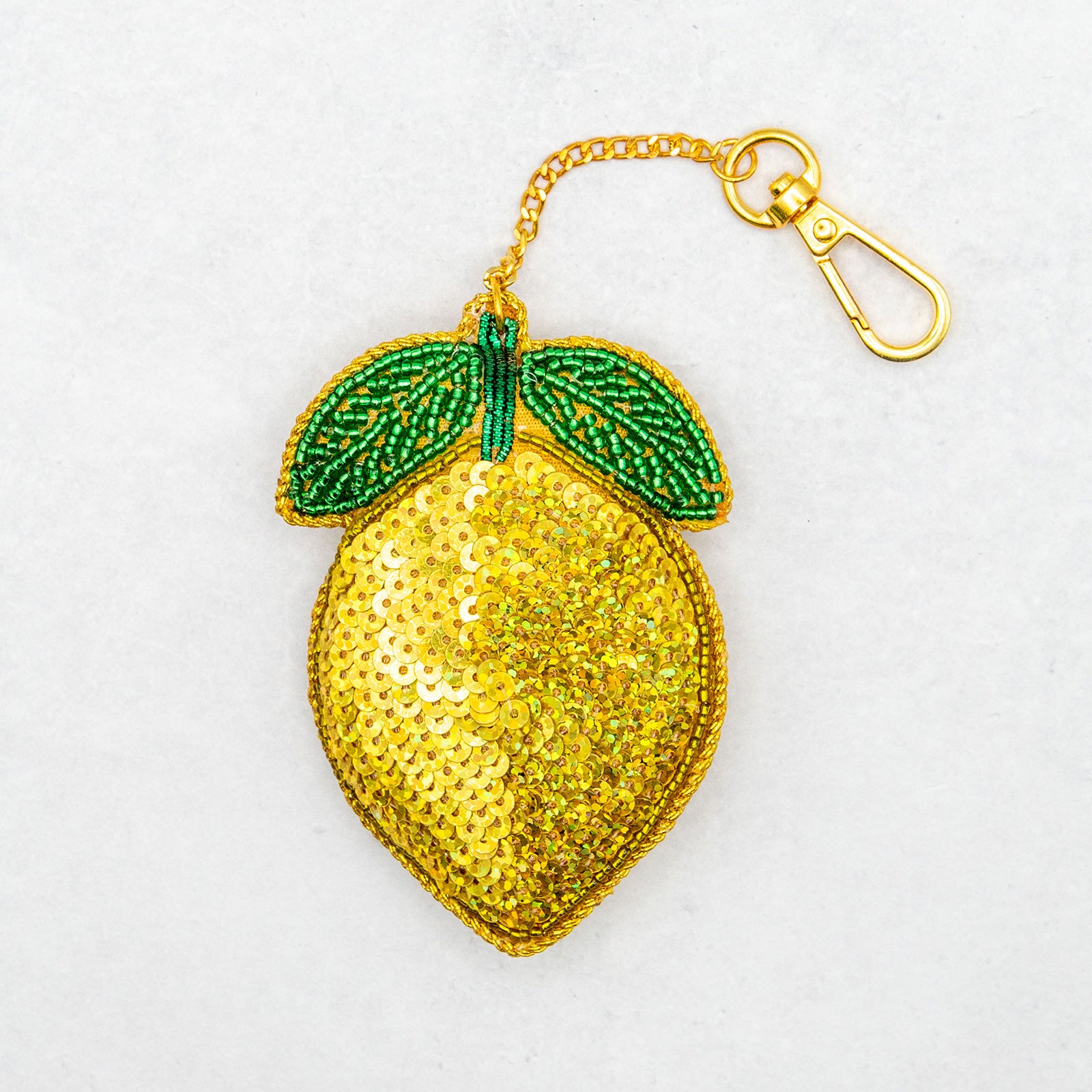 COTTAGE/コテージ　ザリ刺繍 キーホルダー レモン