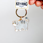 キーホルダー　アニマルキーリング マヌルネコ