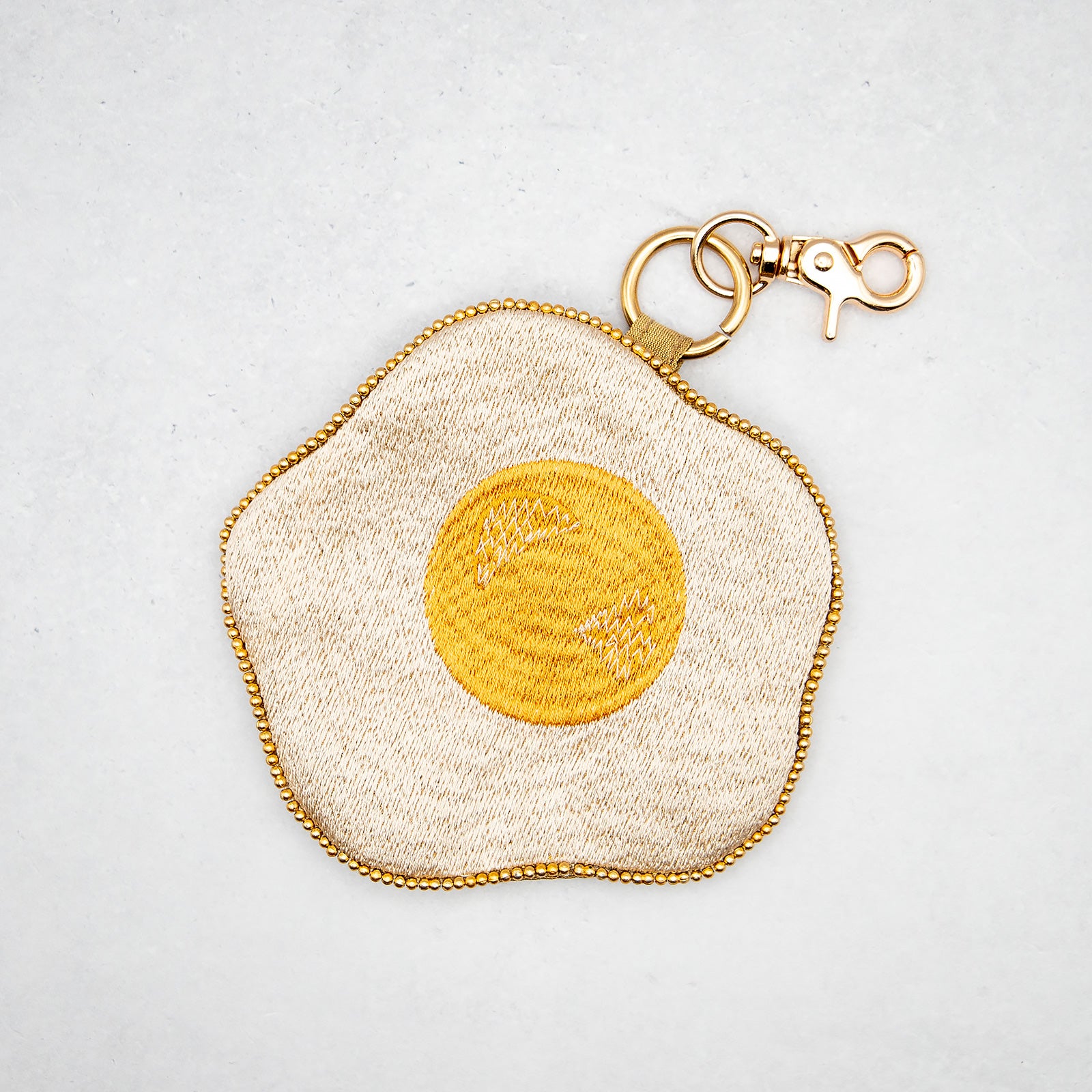 COTTAGE/コテージ　目玉焼き刺繍 キーポーチ バッグチャーム