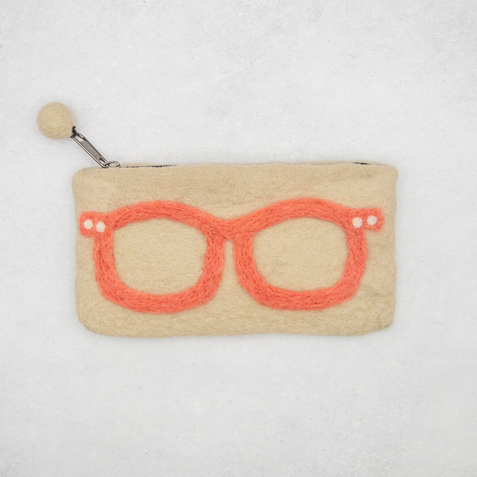 フェアトレード　羊毛フェルト メガネ ポーチ