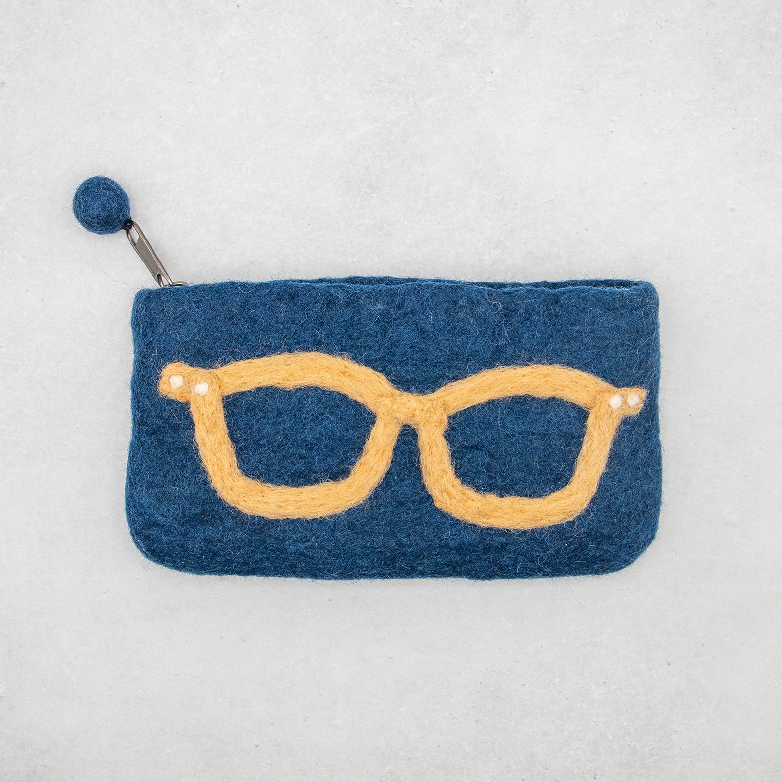 フェアトレード　羊毛フェルト メガネ ポーチ