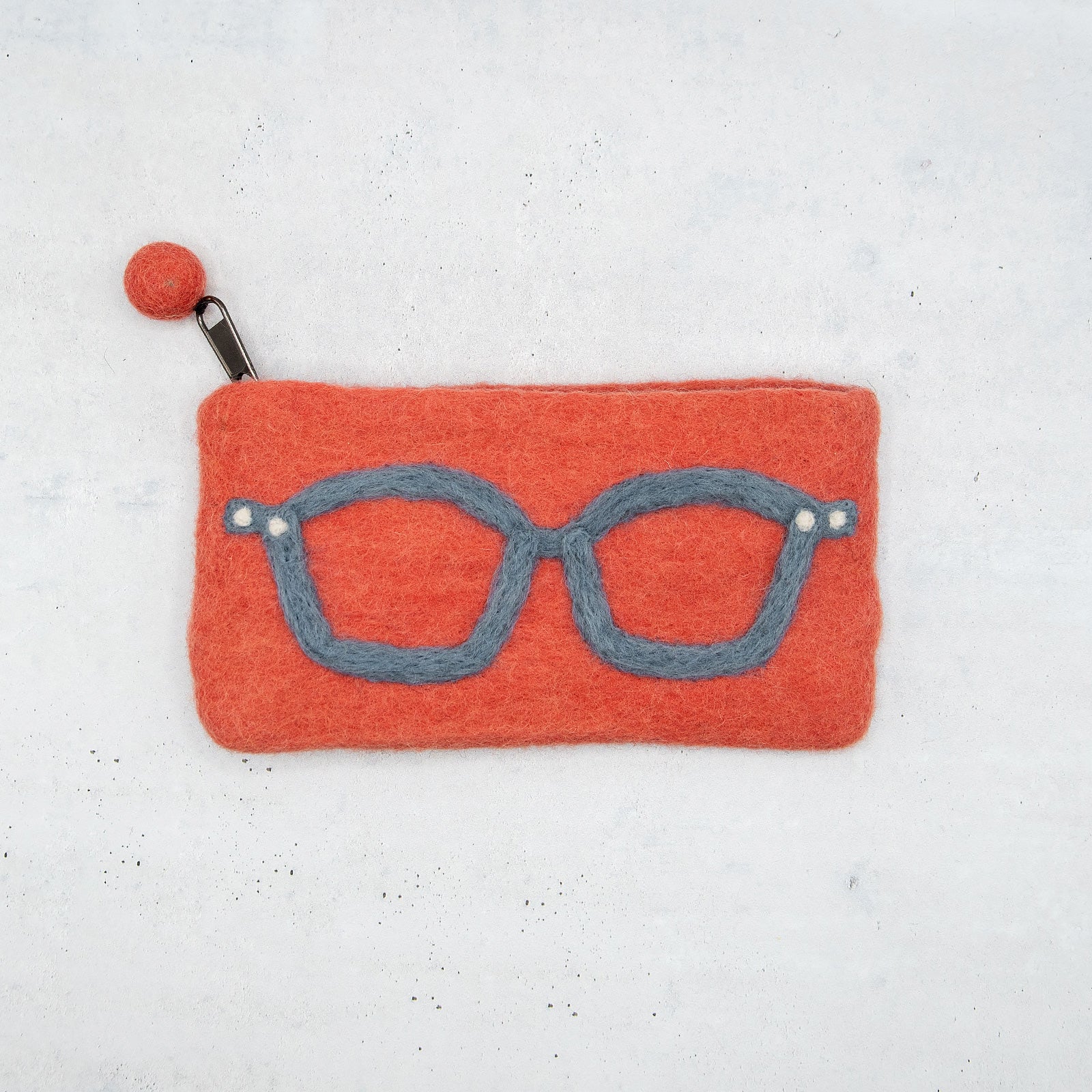 フェアトレード　羊毛フェルト メガネ ポーチ
