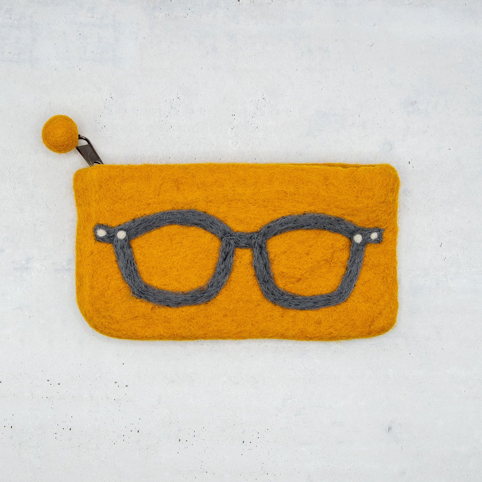 フェアトレード　羊毛フェルト メガネ ポーチ