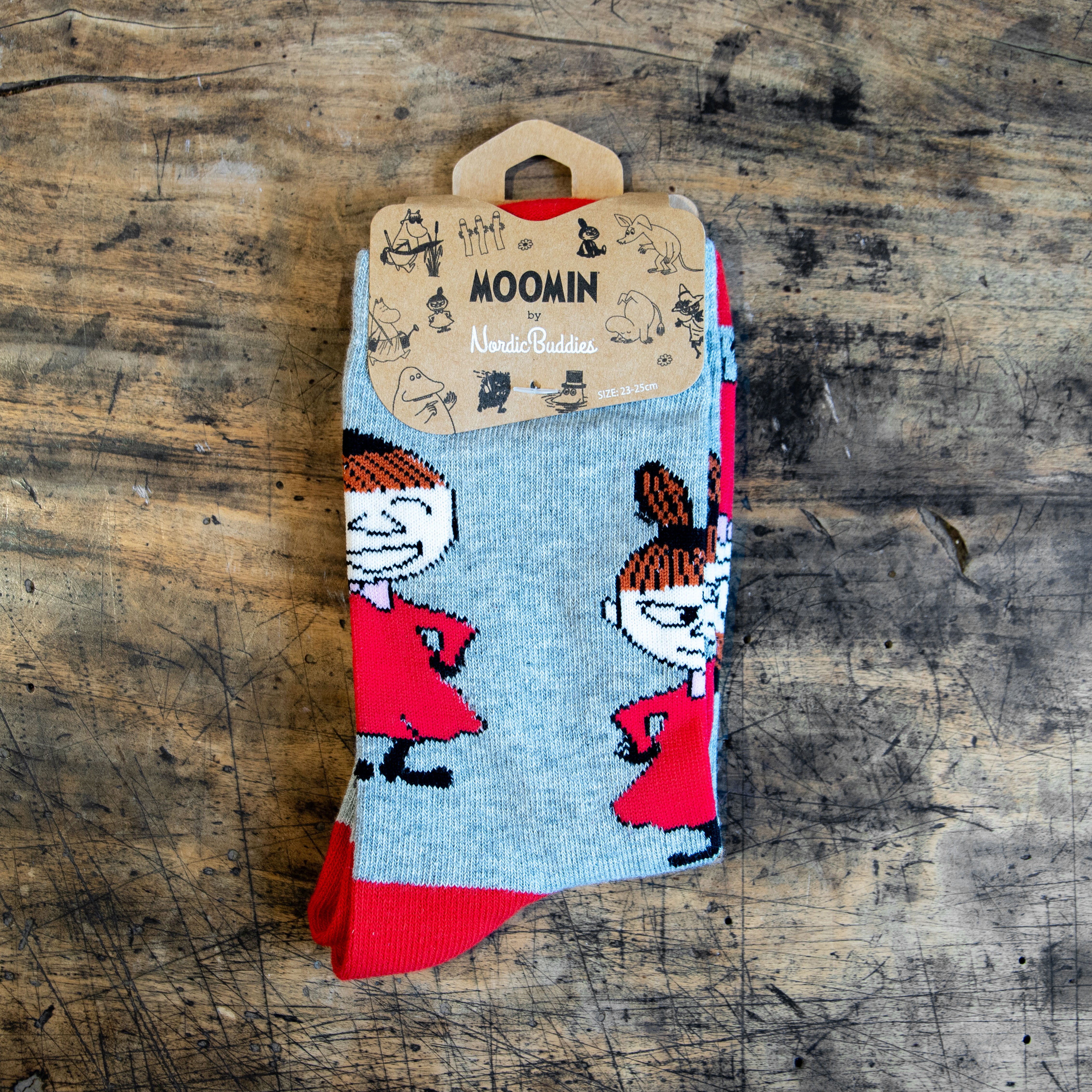 Moomin/ムーミン 　レディース クラシック ソックス リトルミイ レッド・グレー
