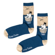 Moomin/ムーミン 　メンズ クラシック ソックス ムーミンパパボート ネイビーｘベージュ