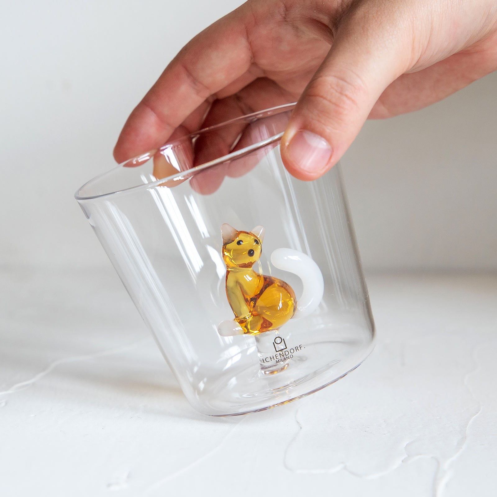 ICHENDORF MILANO/イッケンドルフミラノ　タンブラーグラス アンバーキャット ホワイトテール
