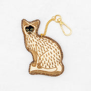 COTTAGE/コテージ　ザリ刺繍 キーホルダー ネコ