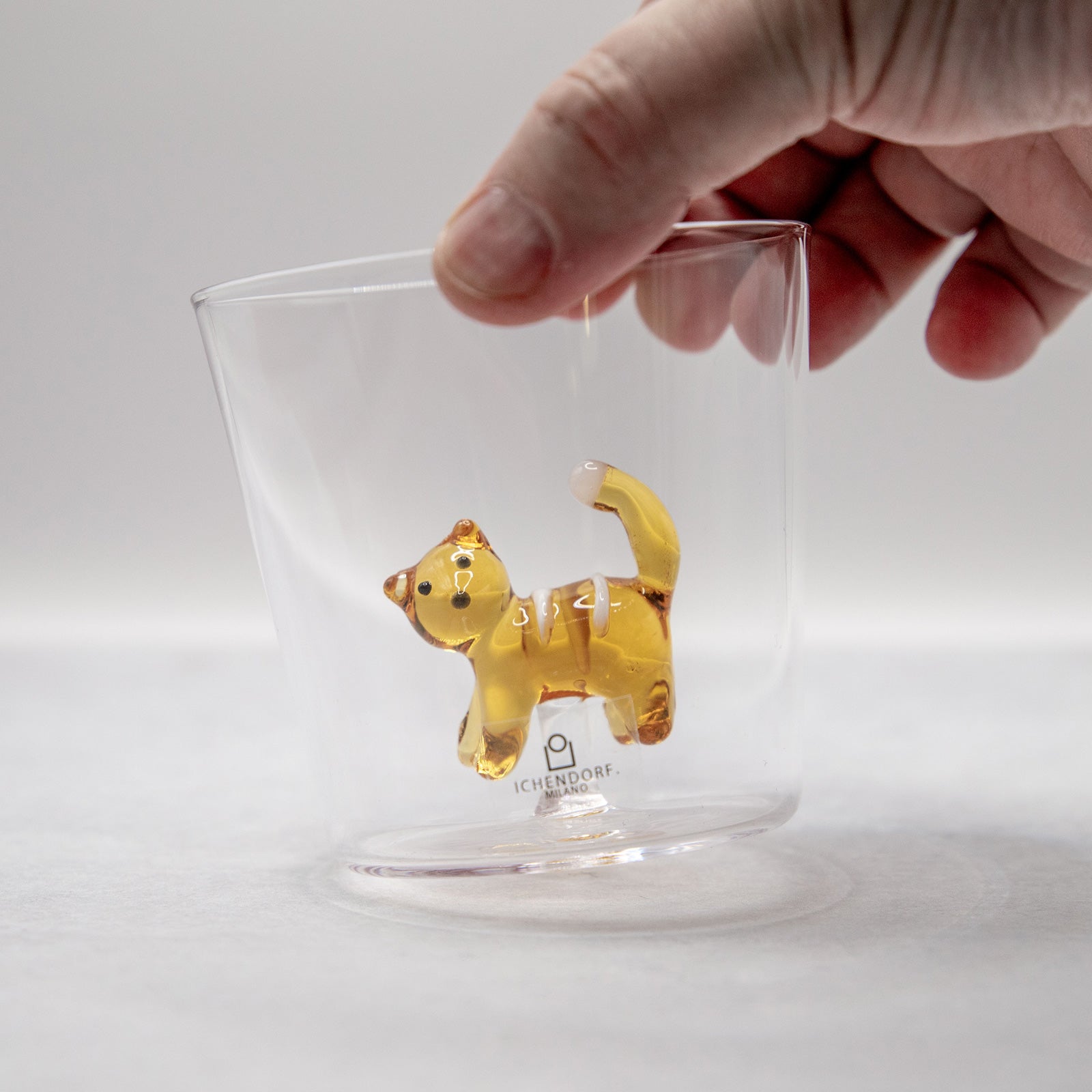 ICHENDORF MILANO/イッケンドルフミラノ　タンブラーグラス アンバーキャット ホワイトストライプ