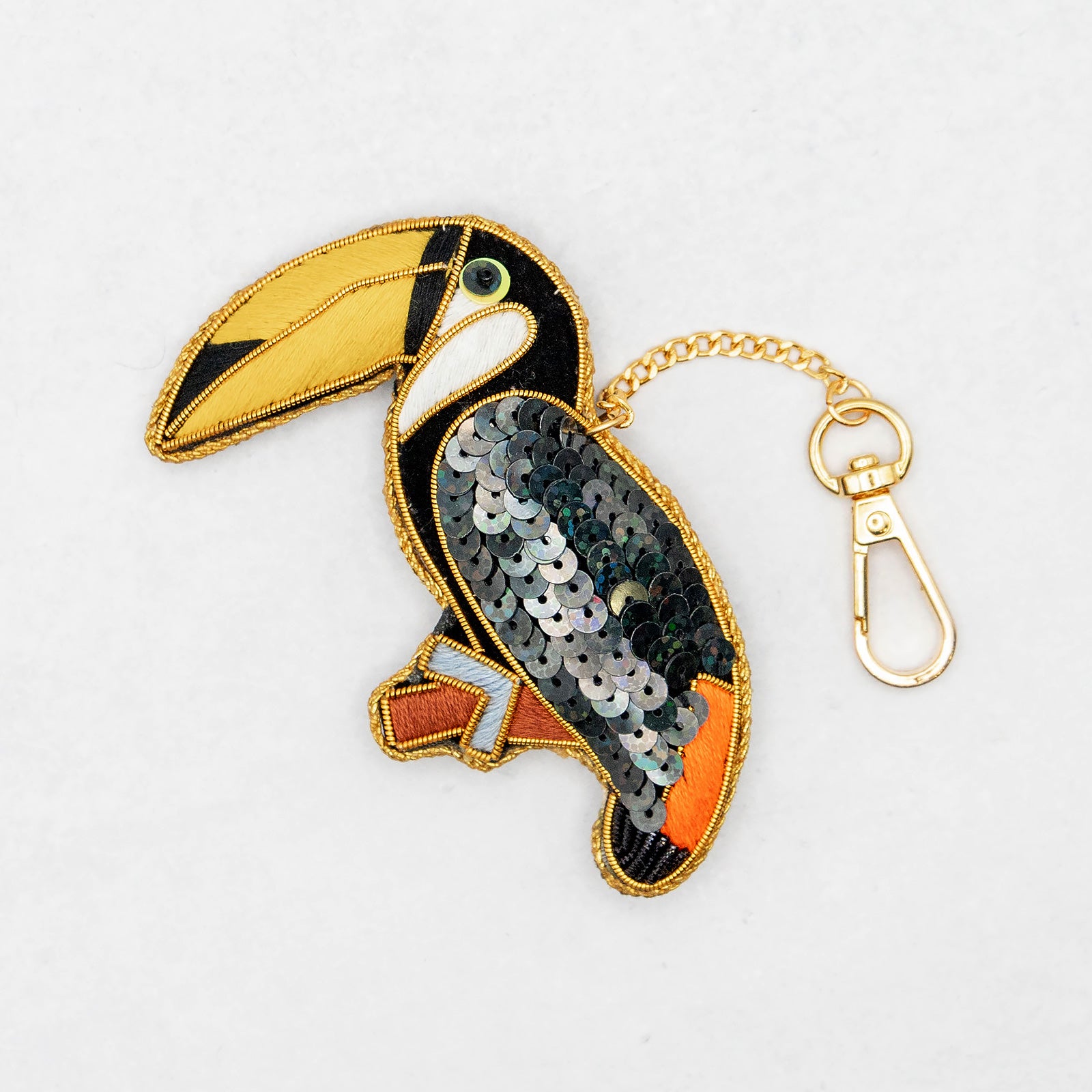 COTTAGE/コテージ　ザリ刺繍 キーホルダー オニオオハシ