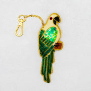 COTTAGE/コテージ　ザリ刺繍 キーホルダー オウム