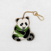 COTTAGE/コテージ　ザリ刺繍 キーホルダー パンダ
