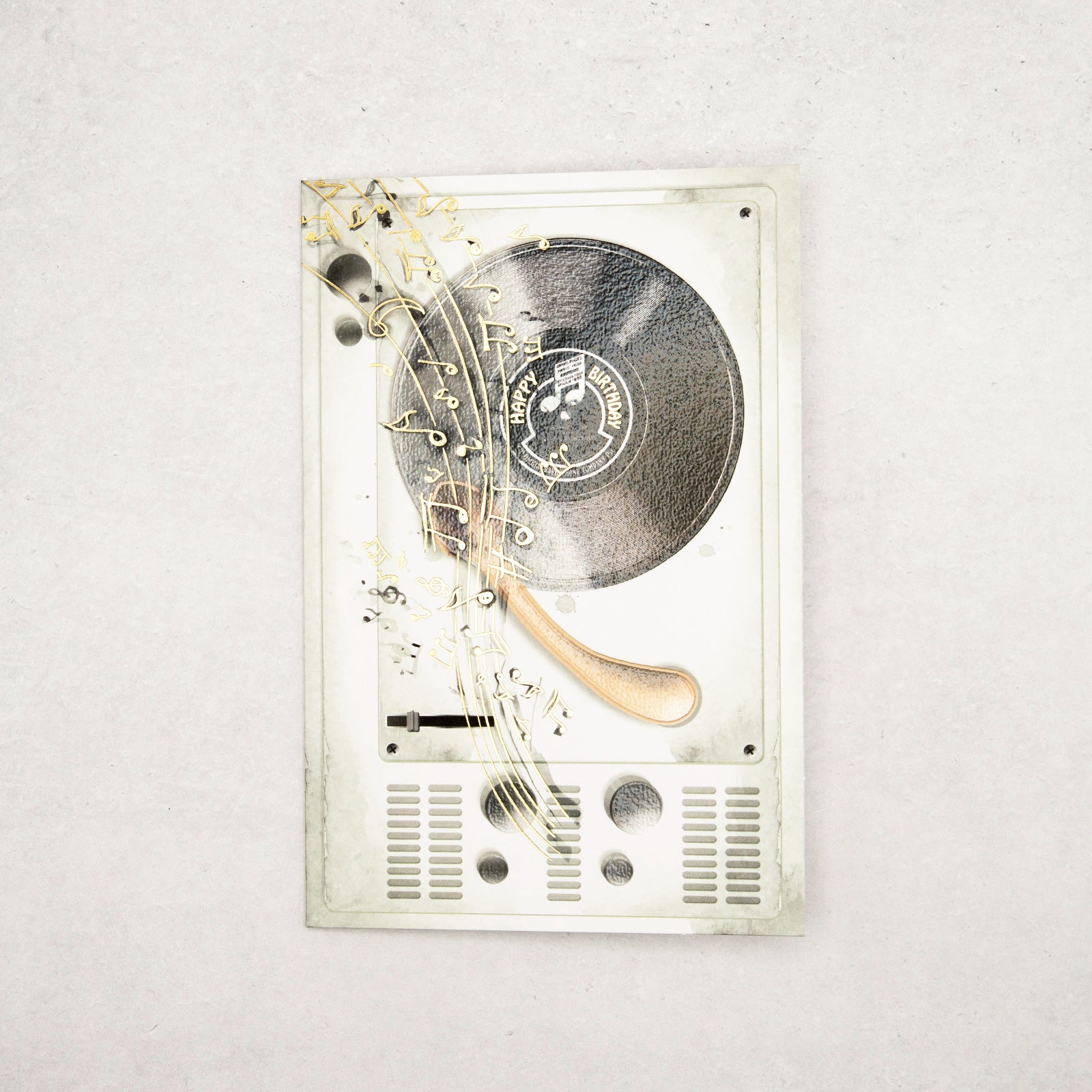 フランス　グリーティング カード　「レコード」　音楽　Happy Birthday