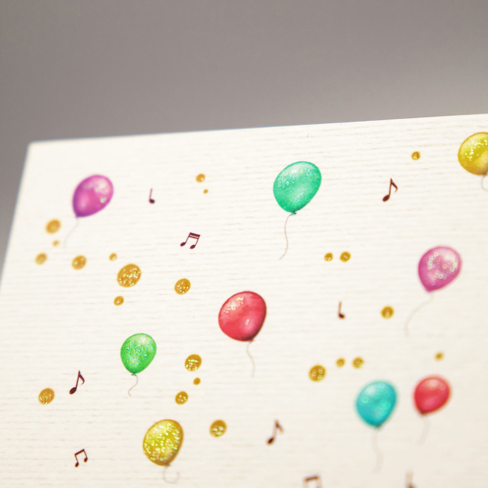 ドイツ　キラキラグリッター　グリーティングカード　ネコ3匹　Happy Birthday