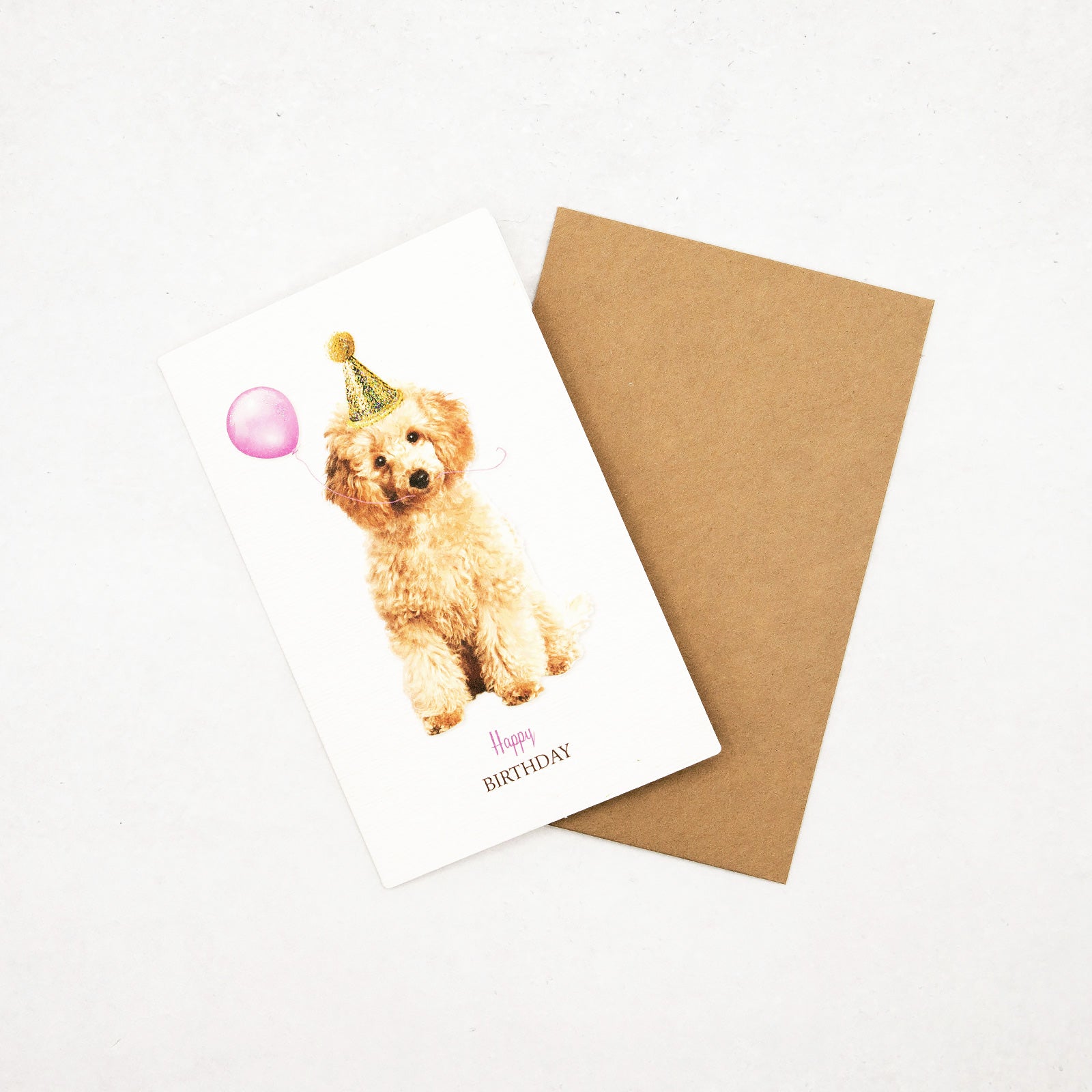 ドイツ　キラキラグリッター　グリーティングカード　dog　Happy Birthday