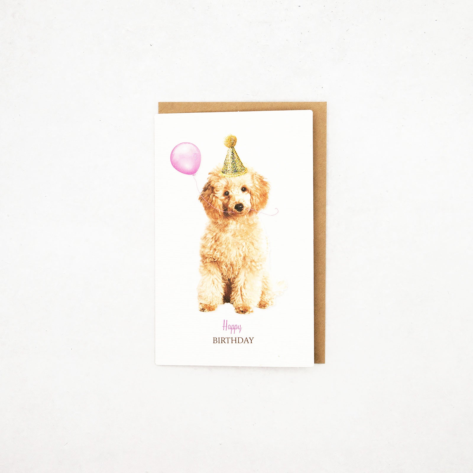 ドイツ　キラキラグリッター　グリーティングカード　dog　Happy Birthday