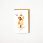 ドイツ　キラキラグリッター　グリーティングカード　dog　Happy Birthday