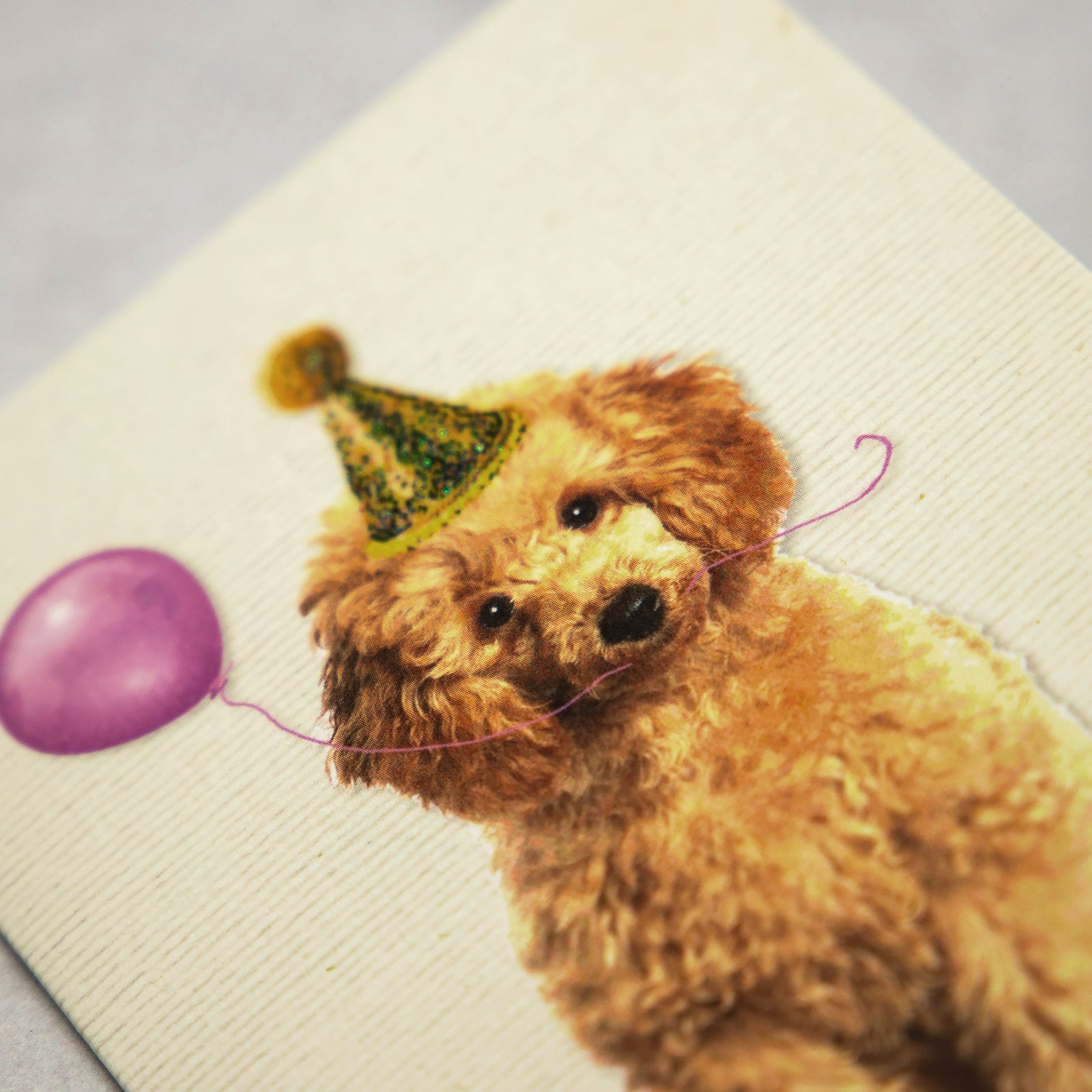 ドイツ　キラキラグリッター　グリーティングカード　dog　Happy Birthday