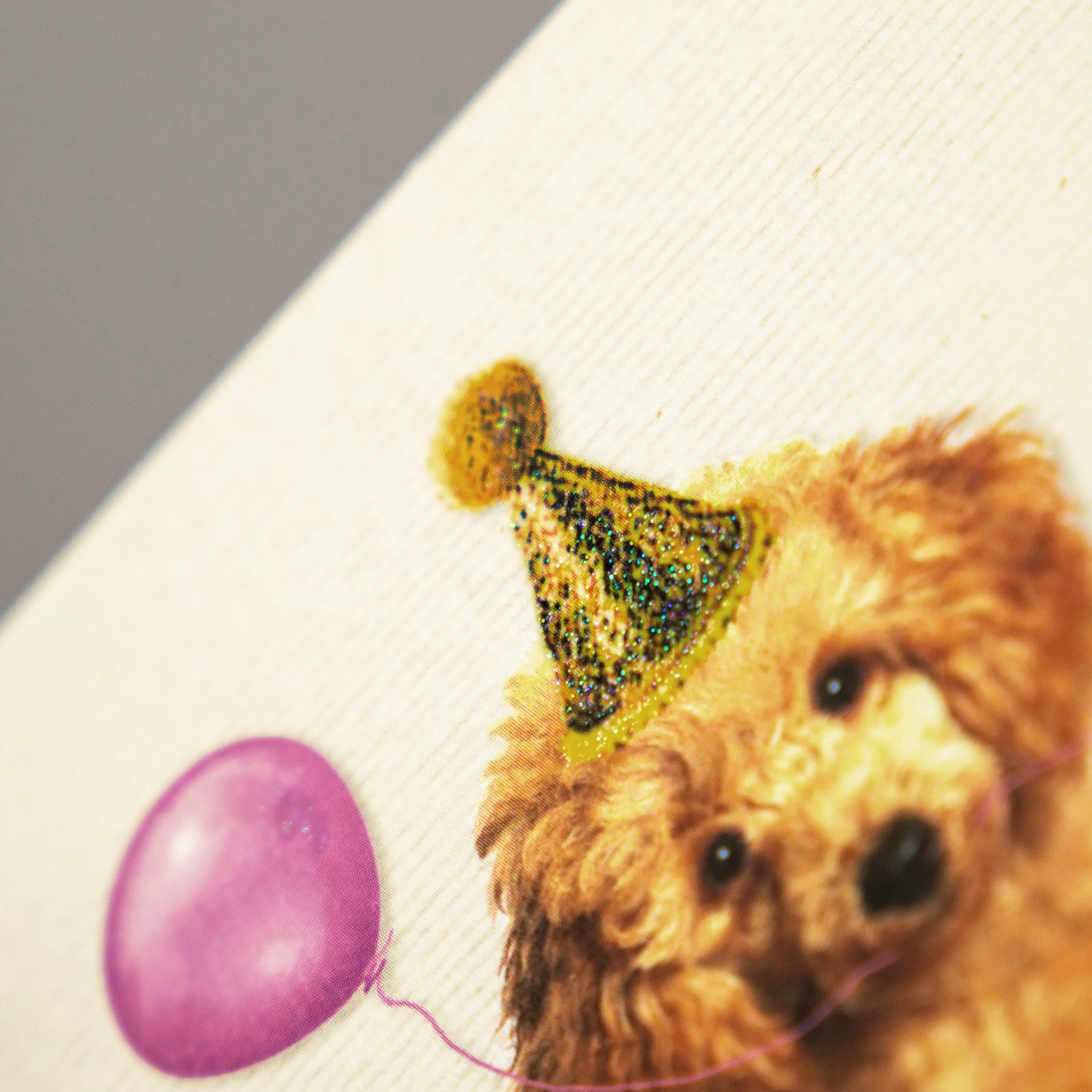 ドイツ　キラキラグリッター　グリーティングカード　dog　Happy Birthday