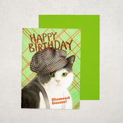 フランス　グリーティングカード　帽子ネコ　Happy Birthday