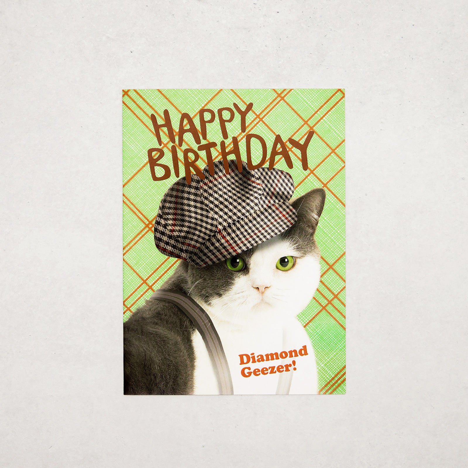 フランス　グリーティングカード　帽子ネコ　Happy Birthday