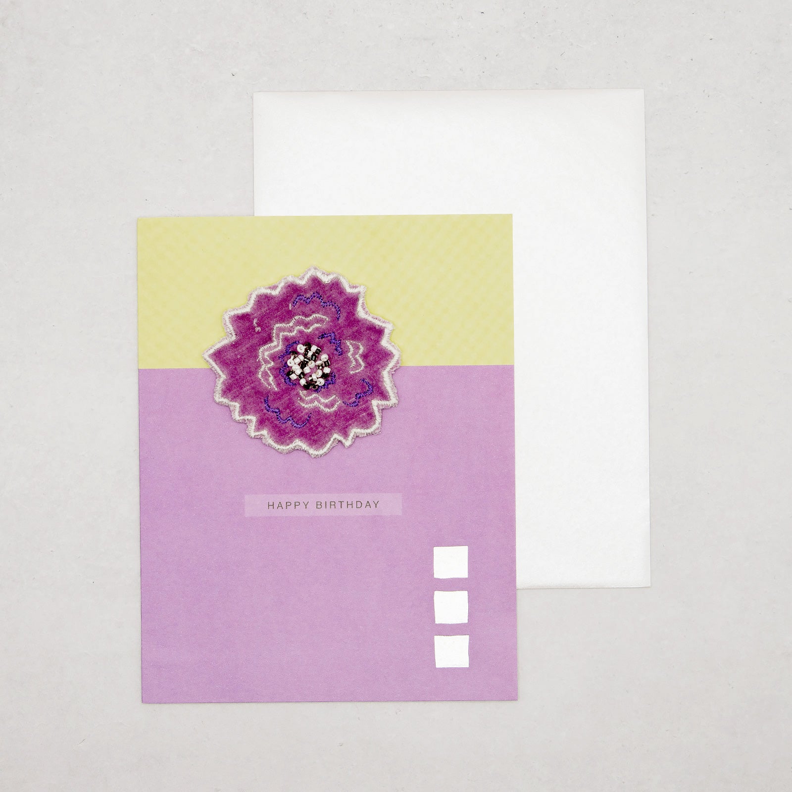 イギリス　グリーティング カード　花柄　パープル　Happy Birthday