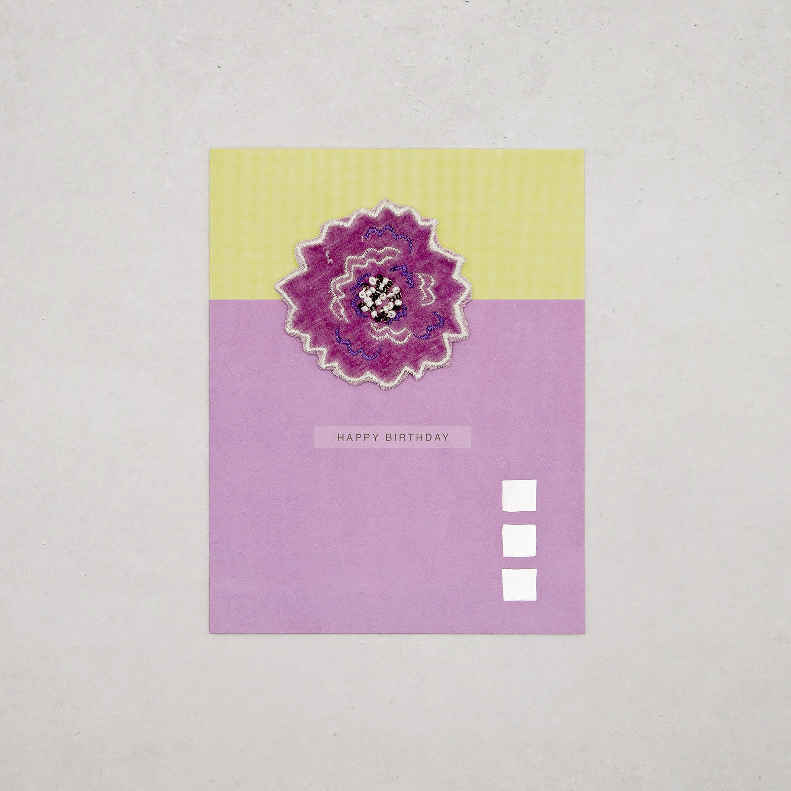 イギリス　グリーティング カード　花柄　パープル　Happy Birthday