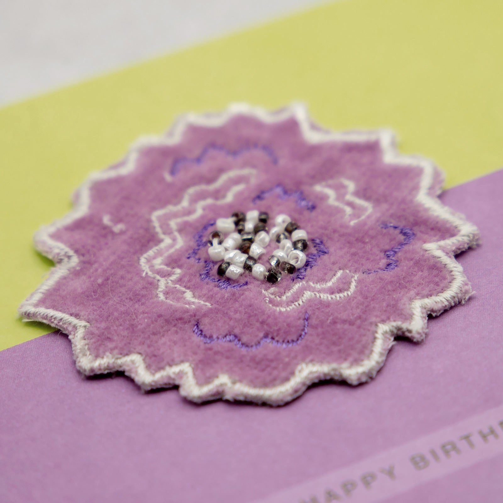 イギリス　グリーティング カード　花柄　パープル　Happy Birthday