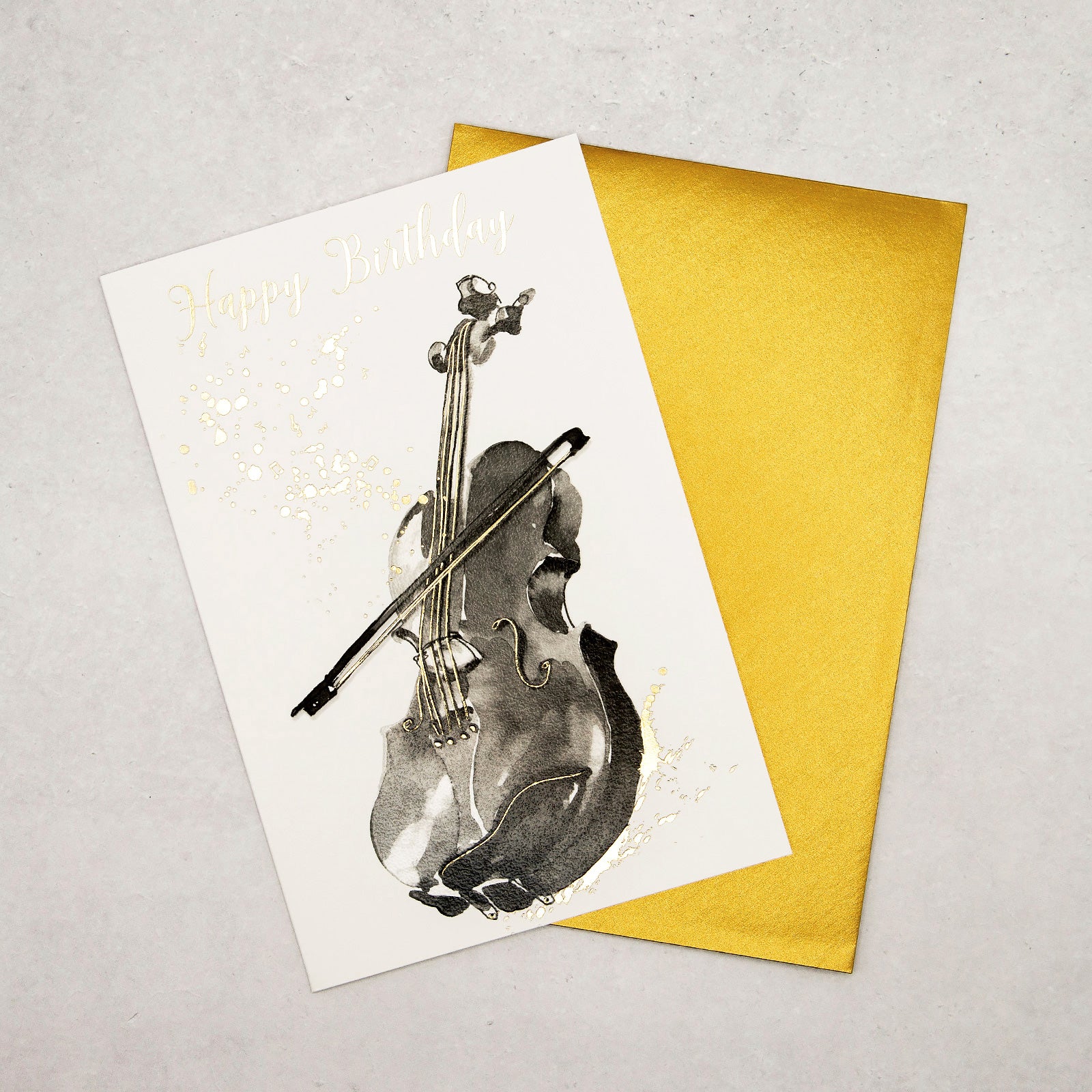 フランス　グリーティング カード 「バイオリン」 音楽　Happy Birthday