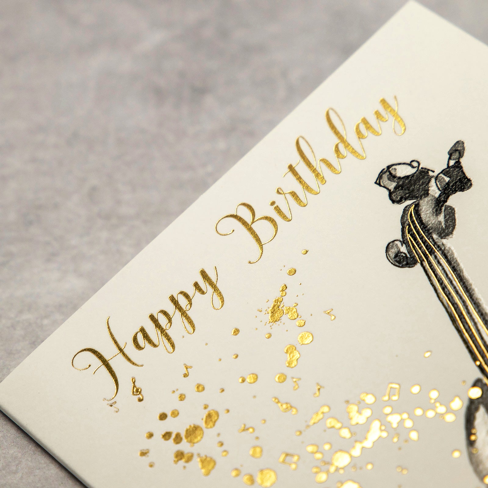 フランス　グリーティング カード 「バイオリン」 音楽　Happy Birthday