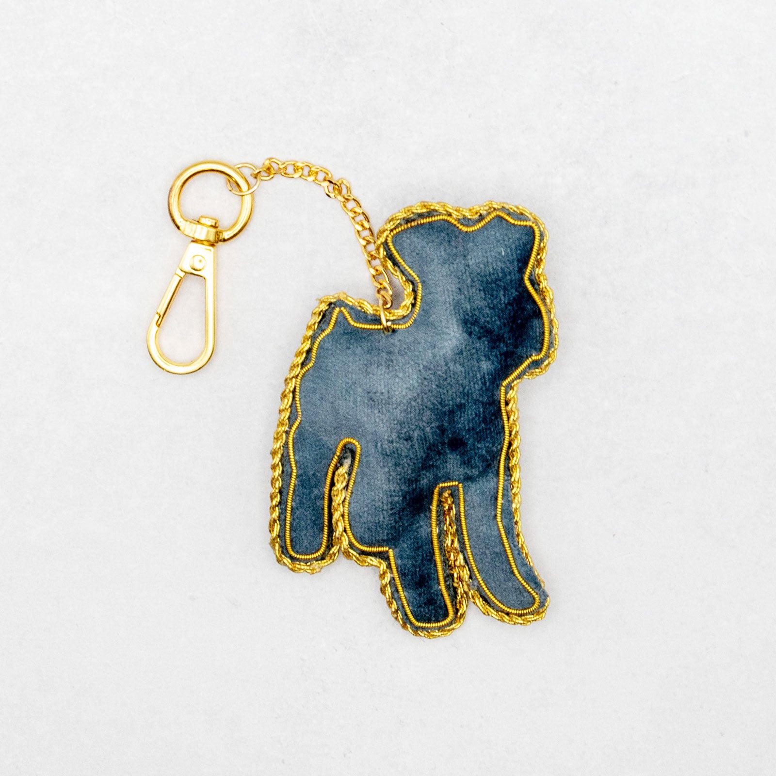 COTTAGE/コテージ　ザリ刺繍 キーホルダー シュナウザー