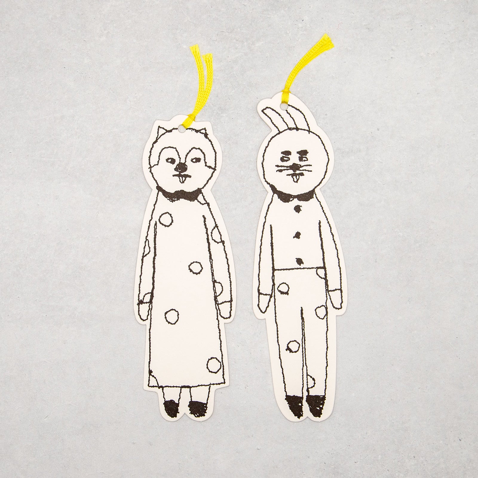 どーぶつしおり二枚入り (水玉りす兎)