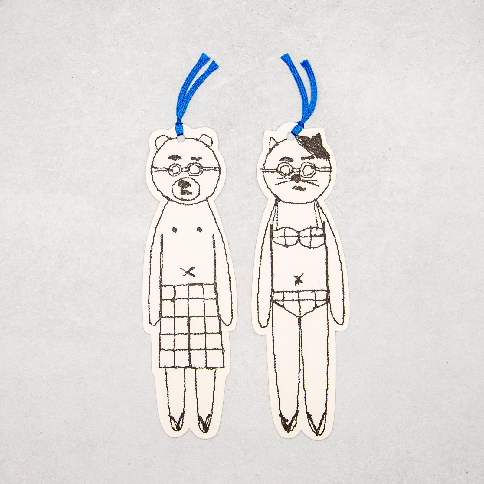 どーぶつしおり二枚入り (水着熊猫)