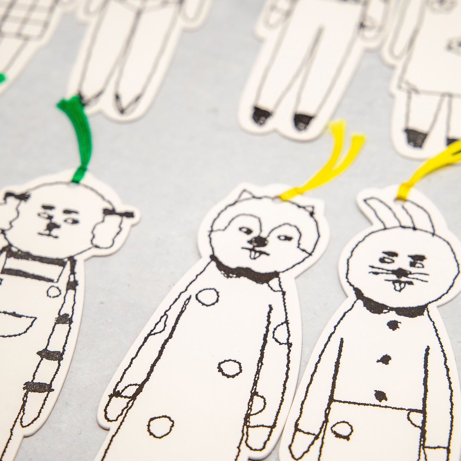 どーぶつしおり二枚入り (水玉りす兎)