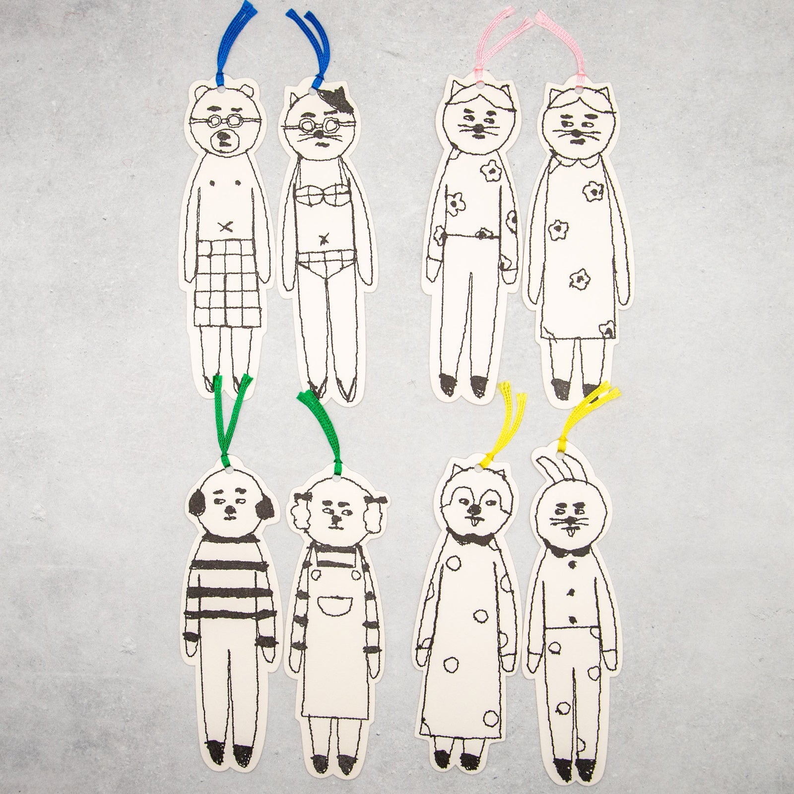 どーぶつしおり二枚入り (水玉りす兎)