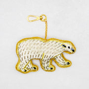 COTTAGE/コテージ　ザリ刺繍 キーホルダー シロクマ