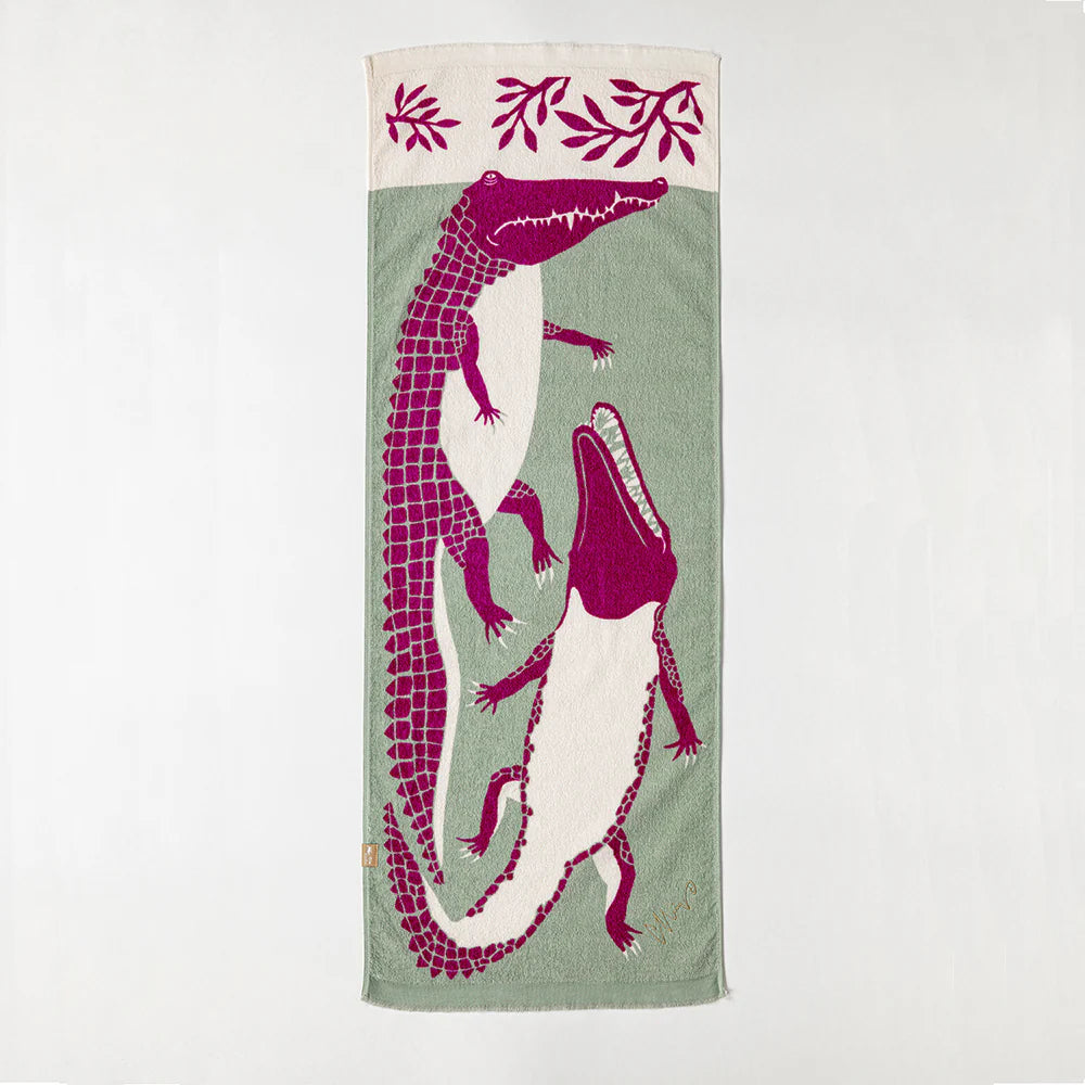 moritaMiW/モリタミウ　タオル手ぬぐい 浮遊するワニ兄弟