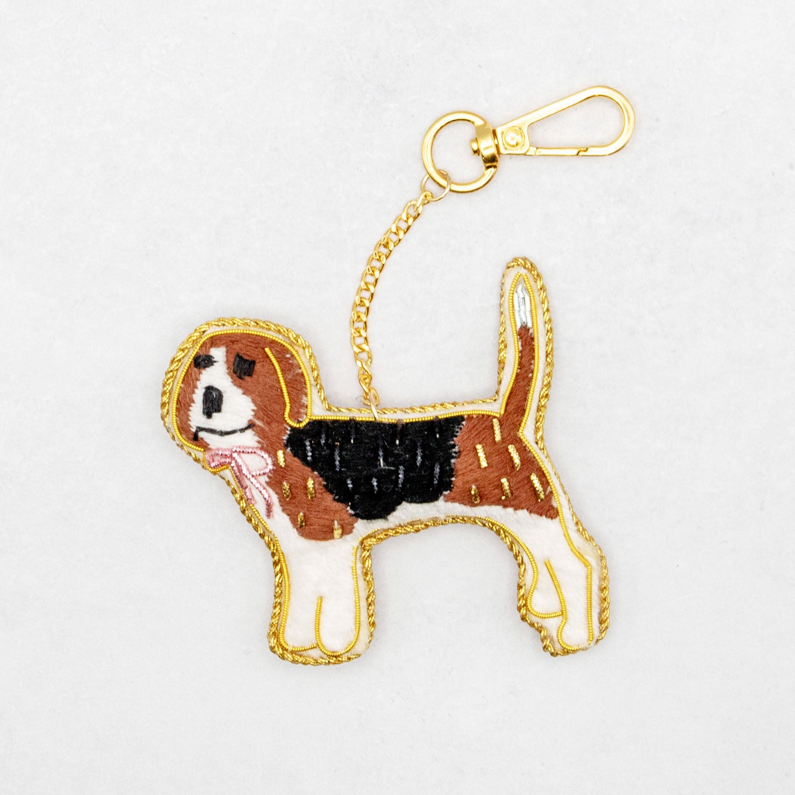 COTTAGE/コテージ　ザリ刺繍 キーホルダー ビーグル