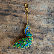 COTTAGE/コテージ　ザリ刺繍 キーホルダー ピーコック