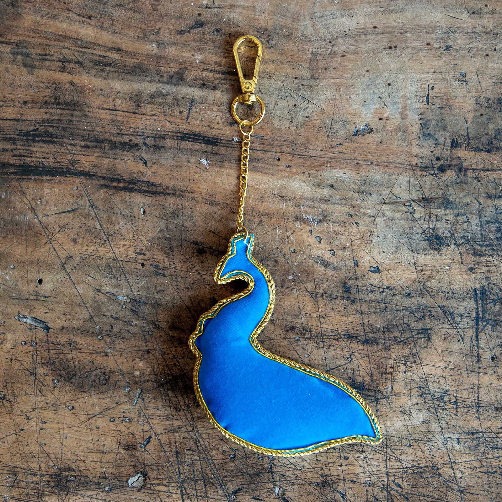 COTTAGE/コテージ　ザリ刺繍 キーホルダー ピーコック