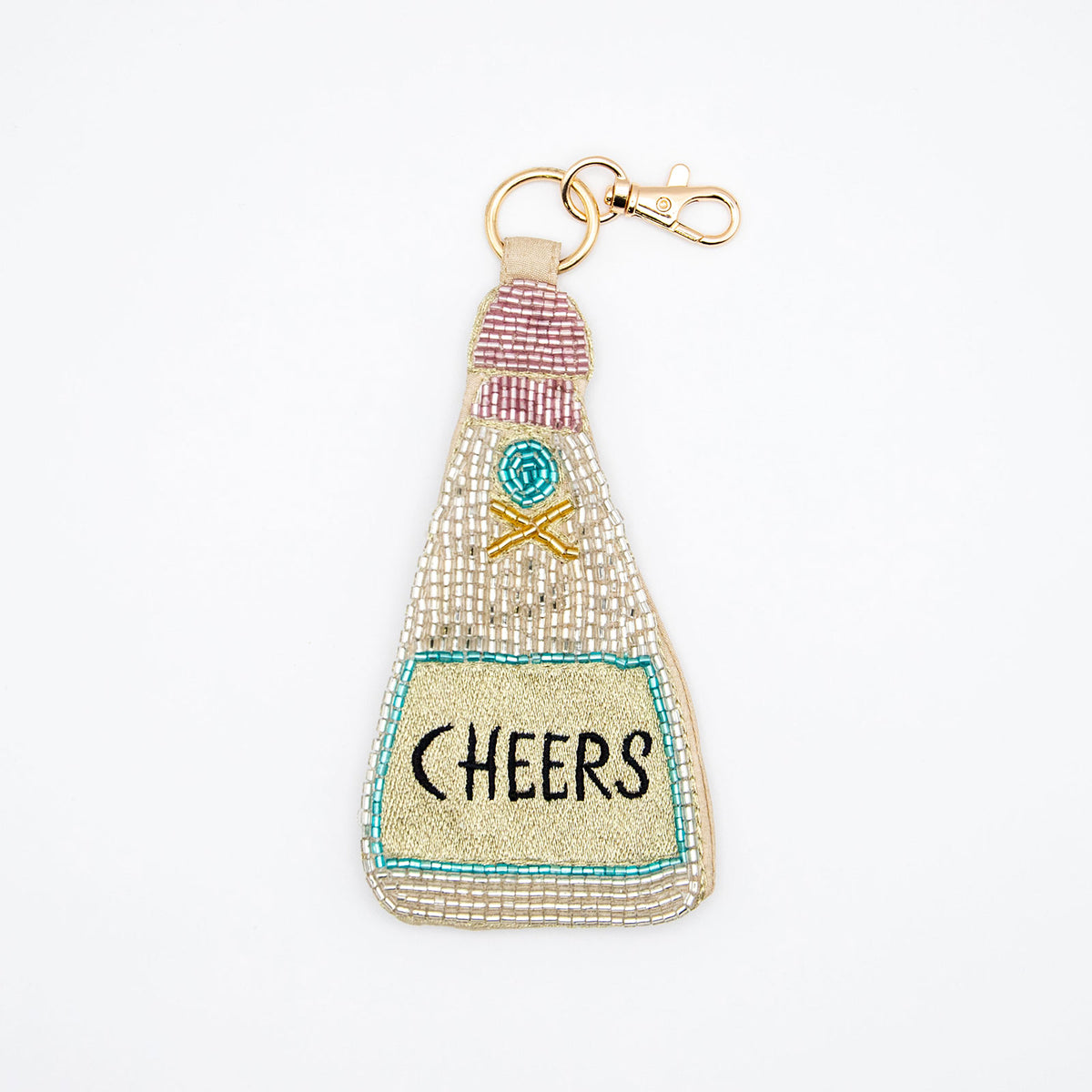 COTTAGE/コテージ　パーティー刺繍 キーポーチ CHEERS