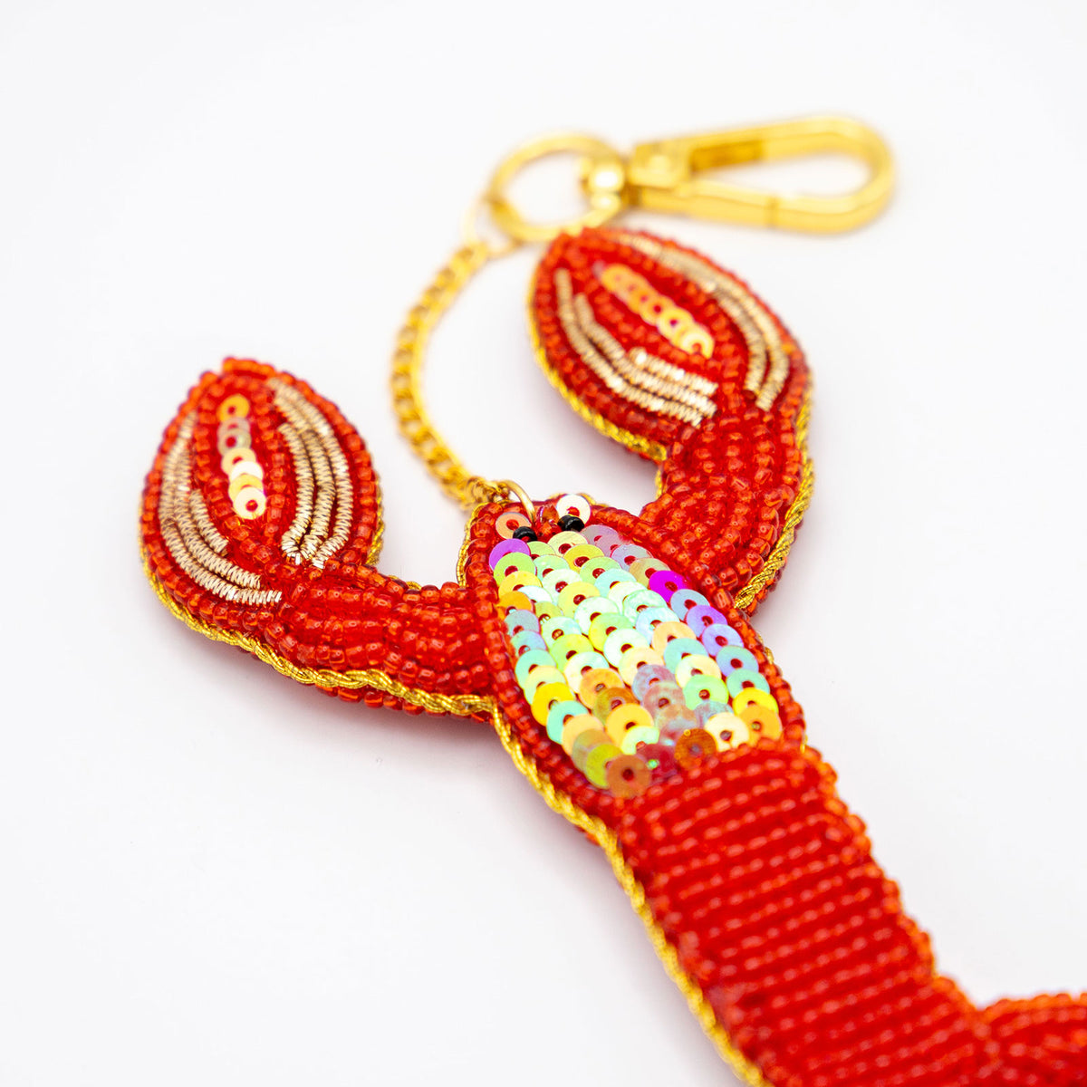 COTTAGE/コテージ　ザリ刺繍 キーホルダー ロブスター