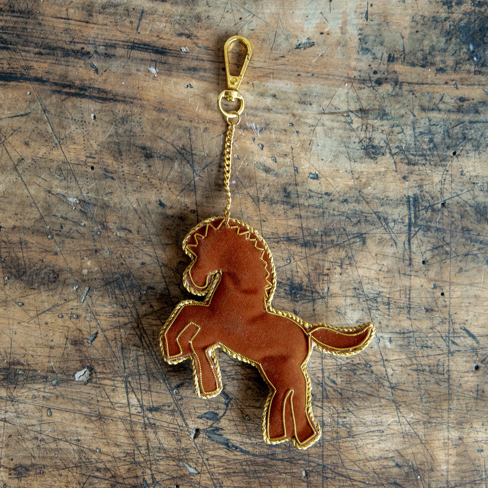 COTTAGE/コテージ　ザリ刺繍 キーホルダー ウマ