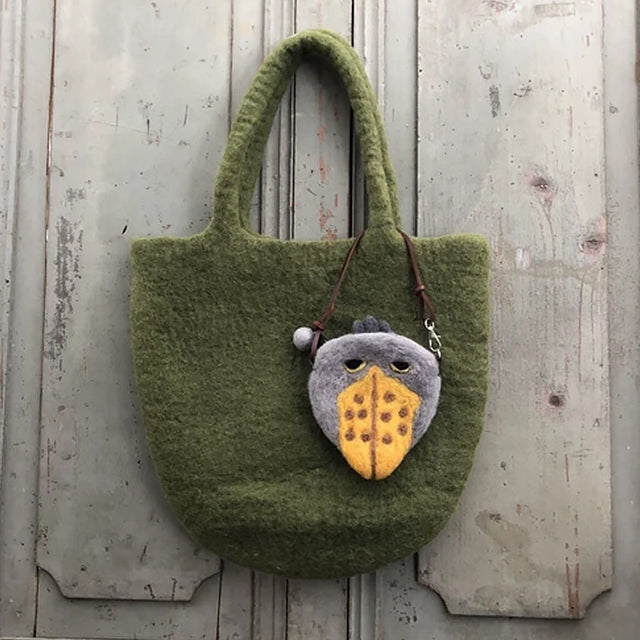 フェアトレード　羊毛フェルト ハシビロコウ ポーチ