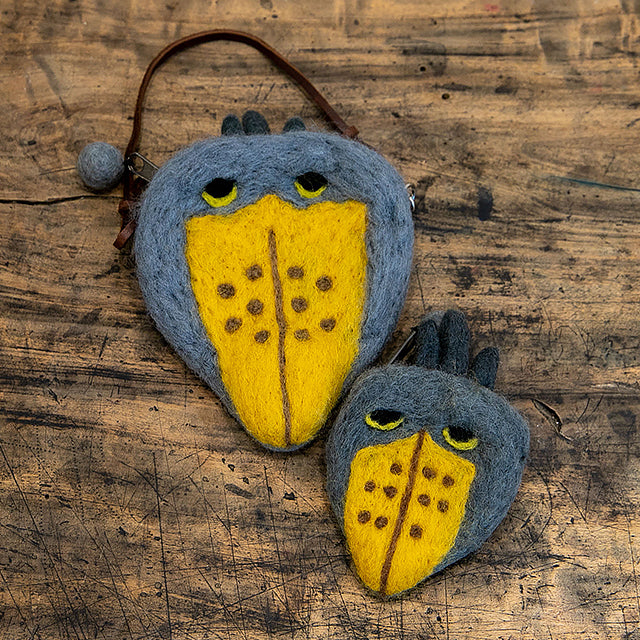 フェアトレード 羊毛フェルト ハシビロコウ コインポーチ