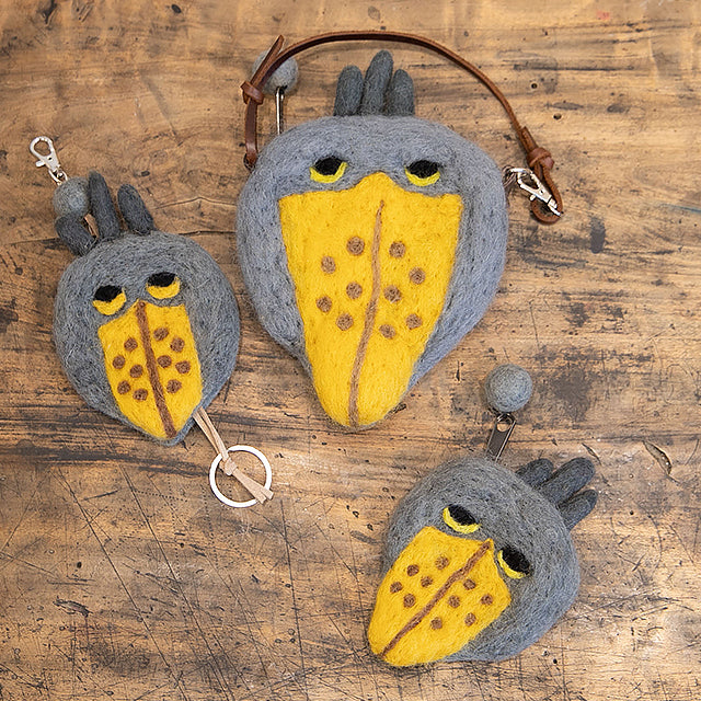 フェアトレード　羊毛フェルト ハシビロコウ キーケース