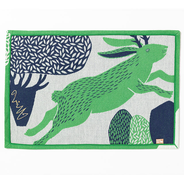 moritaMiW/モリタミウ　ランチョンマット 森を跳ぶツノウサギ