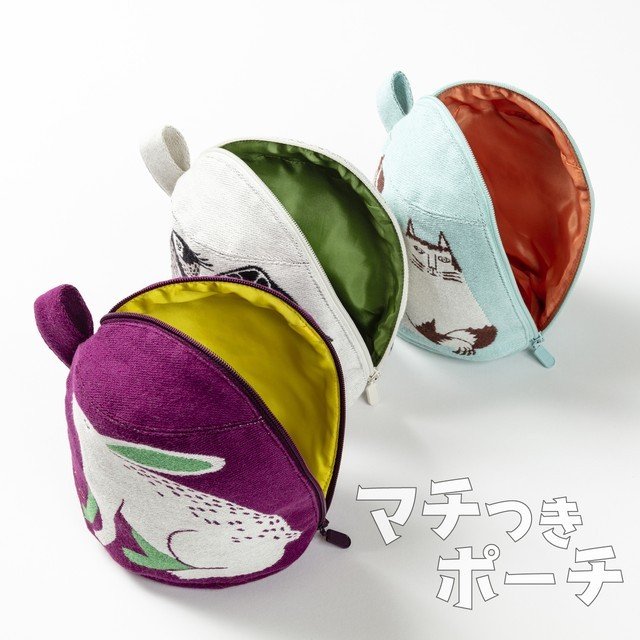 moritaMiW/モリタミウ　マチ付きポーチ 川ほとりのニンマリのウたち